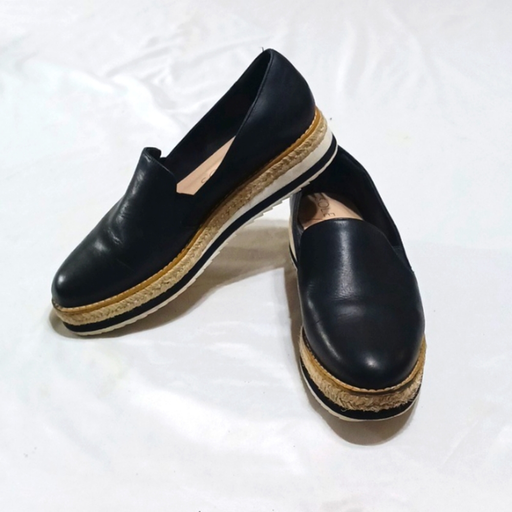 Sole Society Black Espadrille Loafers